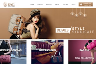 design highly profitable bag shopify leather bag store travel bag wallet website