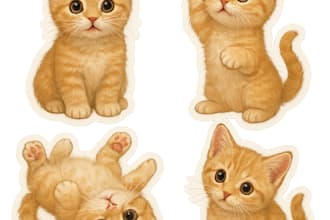 make adorable and funny png sticker packs for digital use