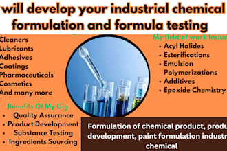 develop your industrial chemical formulation and formula testing