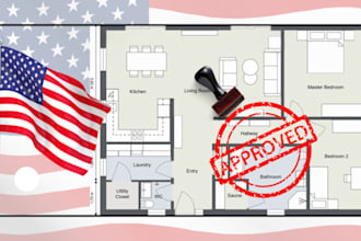 draft architectural plans city permit drawings with pe stamp