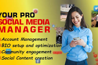be your social media manager, social media instagram manager tiktok marketing