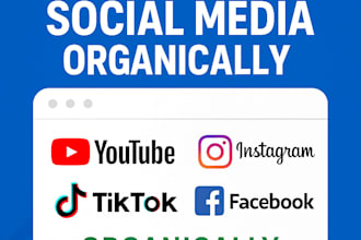 grow your youtube, instagram, tiktok and facebook organically