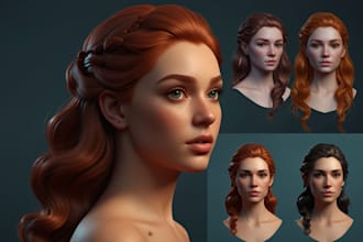do professional  3d hair creation or game and game character