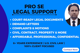 draft court ready legal documents for pro se litigants