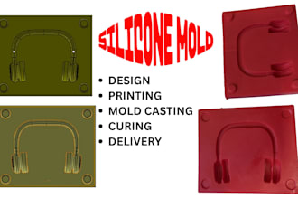 make 3d silicone mold design plastic injection mold casting in solidworks