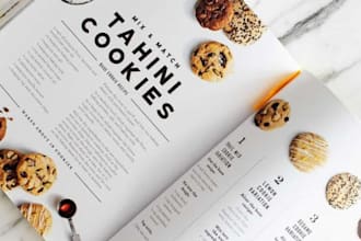 design and write recipes for your cookbook, recipe book