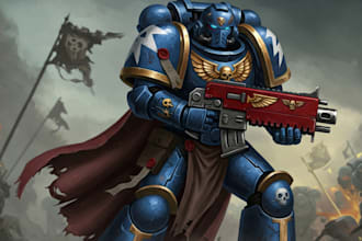 illustrate favorite space marine warhammer 40k character art