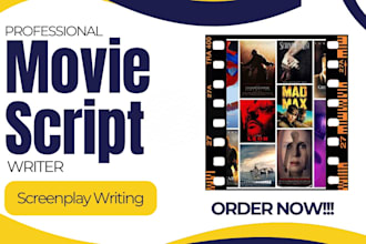 ghostwrite movie script feature film script screenplay, screenwriting, TV series