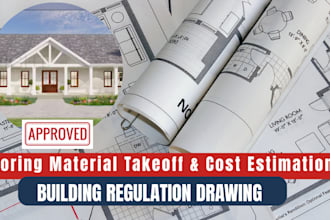 do detail flooring material takeoff, cost estimation construction drawing notes