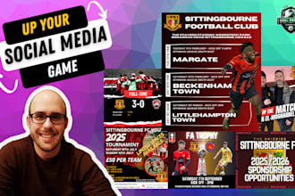 design football social media posts, facebook ads, canva templates for your brand