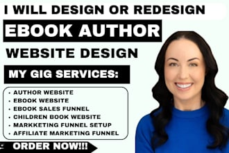 build ebook author website, children book, portfolio or personal website design
