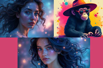 draw any concept art, digital illustration, painting, and portrait with ai