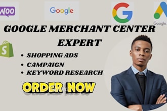 setup shopping ads campaign and fix google merchant center