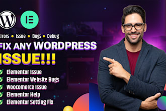 fix elementor and wordpress problems, bugs, or site errors quickly