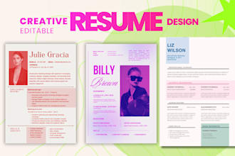design a bold creative resume for artists and designers