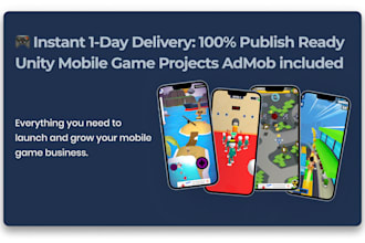 get 25 ready to publish unity games android and ios admob integrated