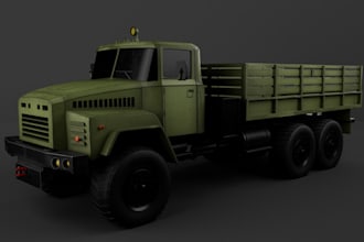 modular 3d military truck, artillery car,wheel model, sherman tank,military jeep
