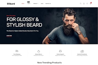 design beard oil shopify haircare spa tattoo store barber hair salon website