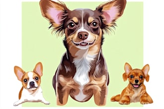 draw your pets, dog, animal into cartoon vector portrait