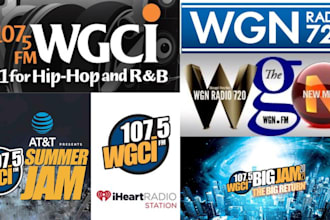 organically play and promote your song on wgci, wgn chicago radio with intro