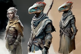 create realistic character and creature concept art