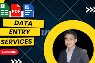do data entry, web research, convert pdf to word, excel data entry
