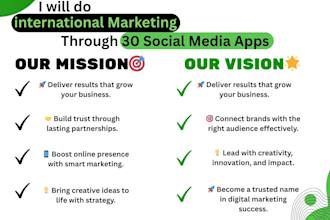 do international marketing of your business through 30 social media apps