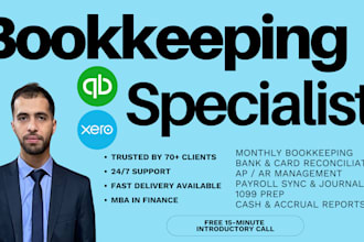 do monthly reconciliation, bookkeeping, and accounting in quickbooks or xero