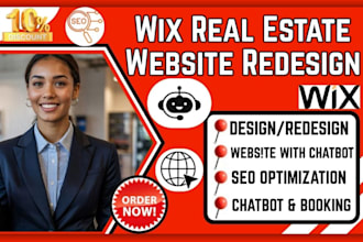 design real estate website chatbot wix website, redesign property management