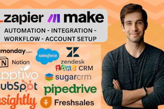 setup make com zapier webhooks automation integration hubspot monday zoho notion