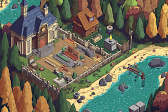 create 2d isometric illustration or map