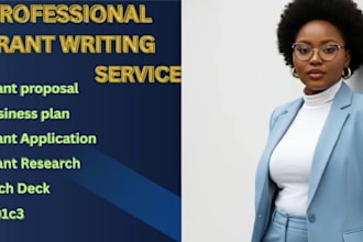 develop grant and proposal, research, application, business plan