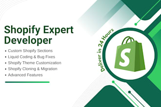 be your shopify developer expert in design, clone, bug fixes, and liquid coding