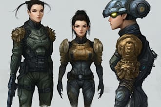 do sci fi character illustration or sci fi character art
