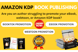 amazon kdp book publishing, booktok promotion, ebook webtoon promotion