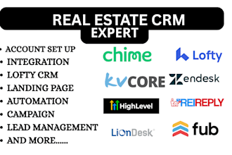 set up real estate crm lofty crm reireply kvcore chime gohighlevel crm website