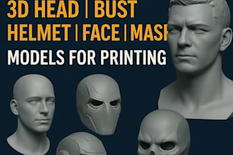 sculpt 3d head model 3d bust model 3d face helmet 3d mask for 3d printing