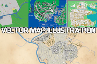 draw vector rv park map campground map 3d isometric map illustration site plan