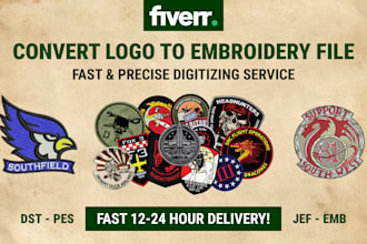 convert logo to embroidery design fast and precise digitizing service