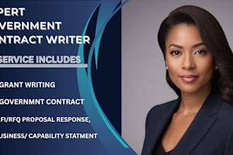 win government contract, write bid proposal,  respond to rfp, rfq, rfi, grant