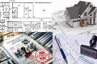 stamp and seal city permit architect drawing floor plans building permit design
