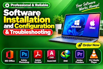 do software install, troubleshooting, and windows setup via teamviewer