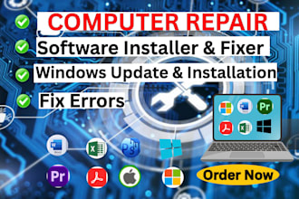 computer repair, windows, fix laptops, mac, PC, and install software remotly