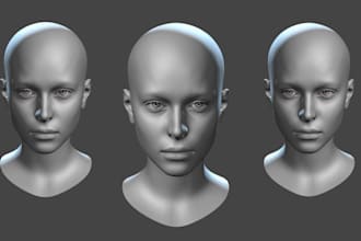 create high quality 3d model, 3d head sculpt, 3d mask, helmet for 3d printing