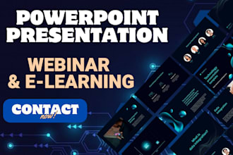 design a professional powerpoint presentation for webinar business or e learning