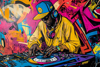 graffiti record cover art, flyer designs, and hip hop poster