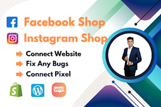 set up facebook shop and instagram shop with connect ecommerce store