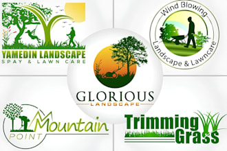 do modern agriculture, landscape, lawn care, farm and organic logo design