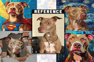 draw realistic portraits of your cat dog or any pet into cartoon vector portrait