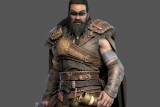 do 3d realistic character, game model 3d armor design 3d rigging in blender ue5